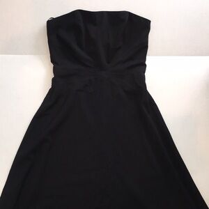 White House Black Market Strapless A-Line Black Dress | Size 6